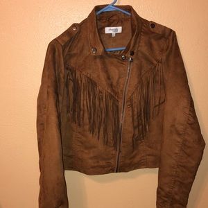 Suede Leather Fringe Jacket